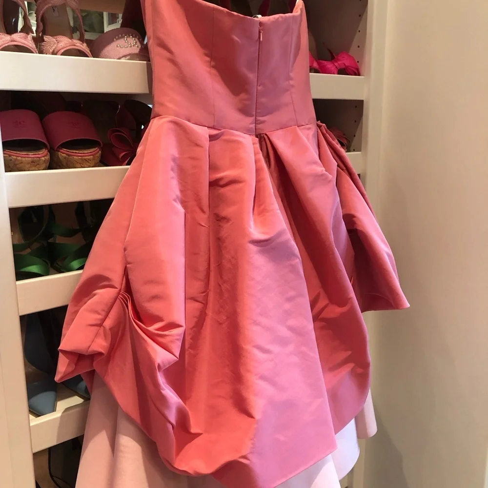 Oscar De La Renta Perfect Pink Sweetheart Strapless Silk Dress, Size 8 or 6 - Picture 7 of 14
